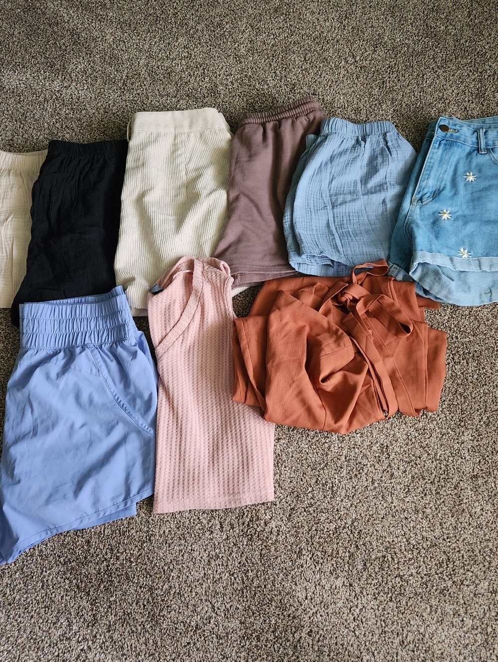 Lot Of 9 Shein Size Large Items Shorts, Tank, Jumpsuit